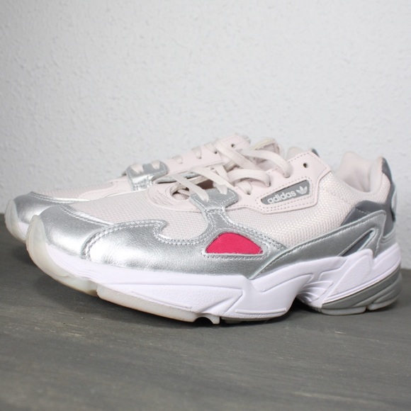SOLD Adidas Falcon Shoes Light Peach Silver Size 8.5 - Picture 5 of 10